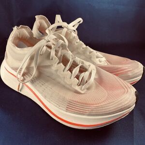 NIKE Shoes ZOOM Fly SP White Sail Bright CRIMSON Size US 8 EUR 39 R19-5